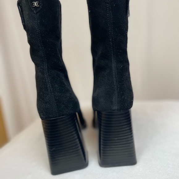 Sam Edelman black Ivette block heel suede bootie size 7.5 - Picture 4 of 8